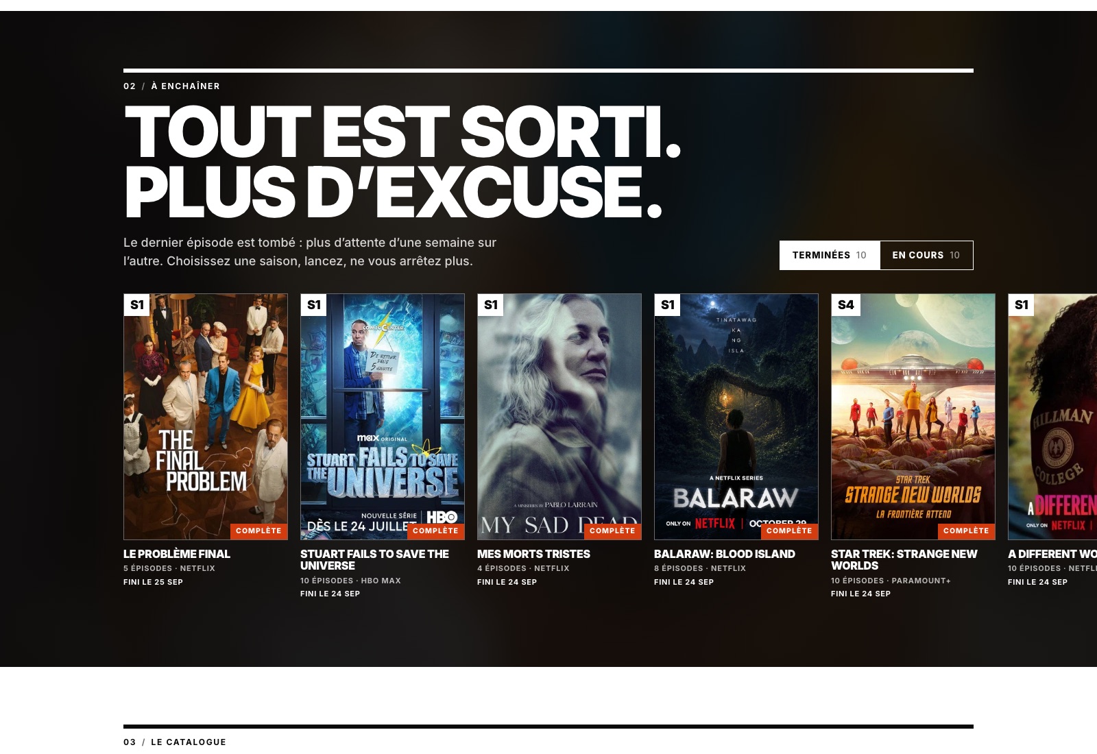 TOUT EST SORTI. PLUS D'EXCUSE.